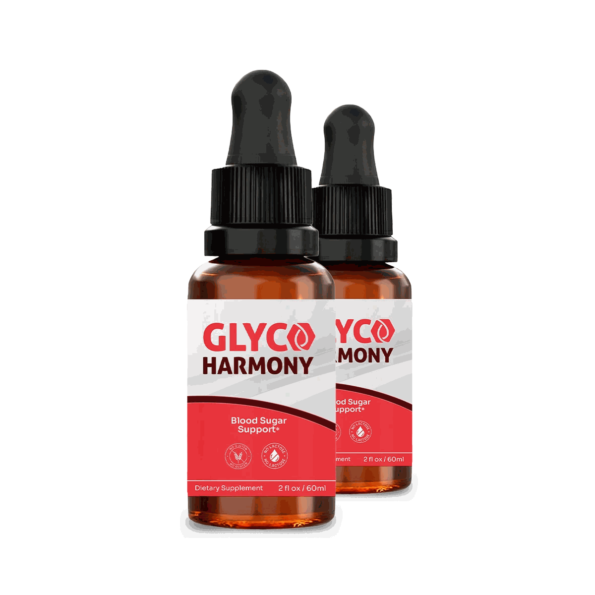 Two Glyco Harmony 2 fl oz dropper bottles